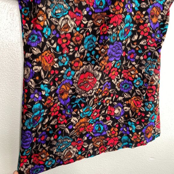 Sag Harbor Women's 8 Bright Colorful Floral Short Sleeve Blouse Top VTG 80s 90s - Picture 3 of 9